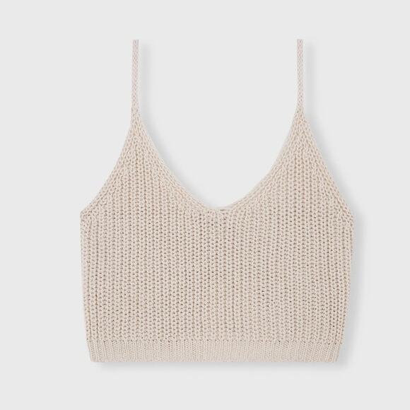 Cordera Cropped Ecotec Cotton Sweater Tank Top White One Size NWT - Picture 2 of 14